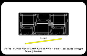 Aber 35195 Russian heavy tank KV-1, KV-2 - vol. 5 - additional set - tool boxes late type for early fenders 1/35 – zdjęcie 3