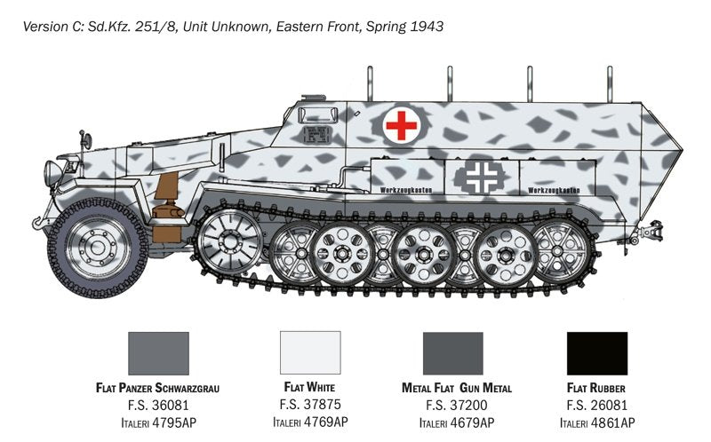 Italeri 7077 Sd.Kfz. 251/8 AMBULANCE 1/72 – immagine 5