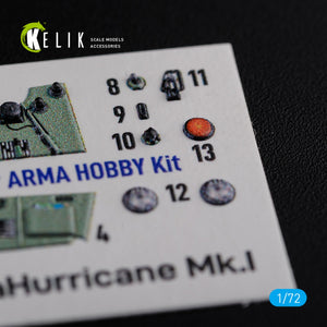 KELIK K72115 Sea Hurricane Mk I interior 3D decals for Arma Hobby kit 1/72 – image 6