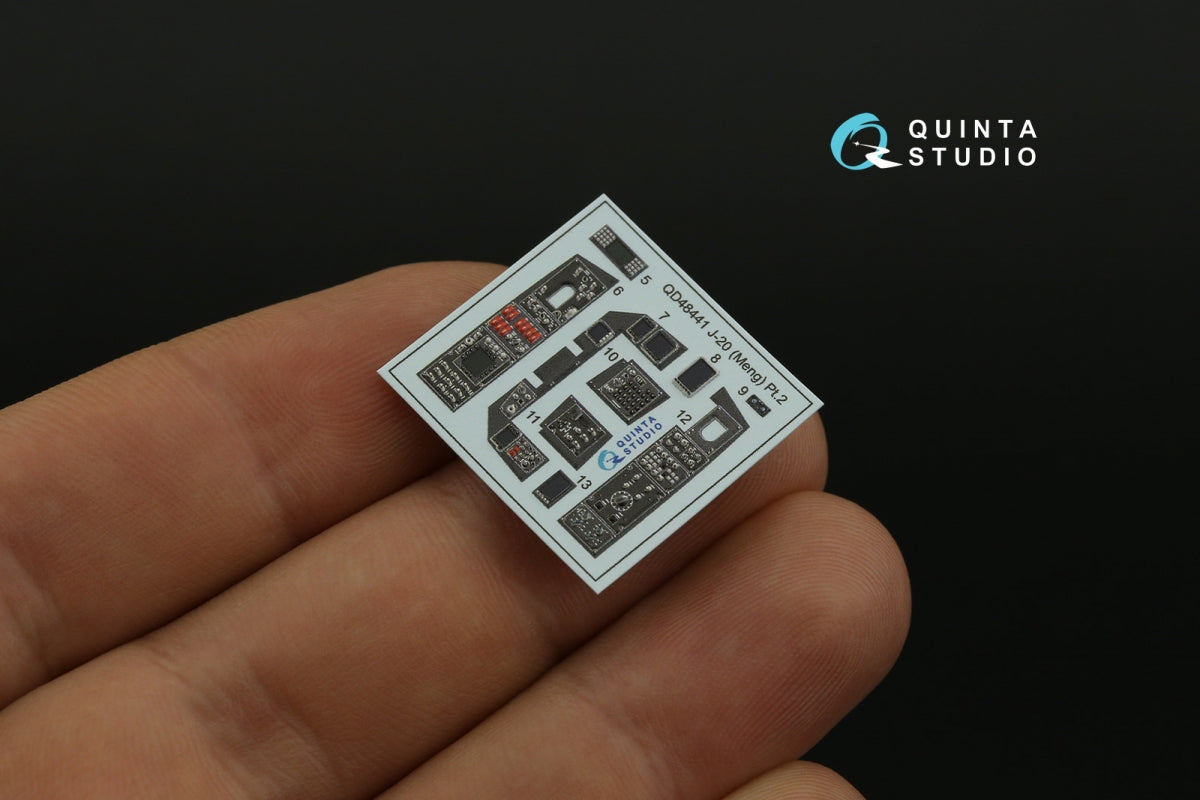 Quinta Studio QD48441 J-20 3D-Printed colored Interior on decal paper (Meng) 1/48 – image 5