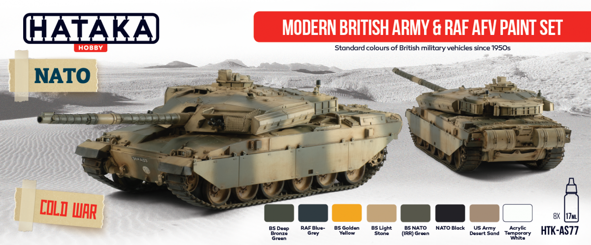 Hataka HTK-AS77 Modern British Army &amp;amp; RAF AFV paint set (8x17ml) – zdjęcie 2