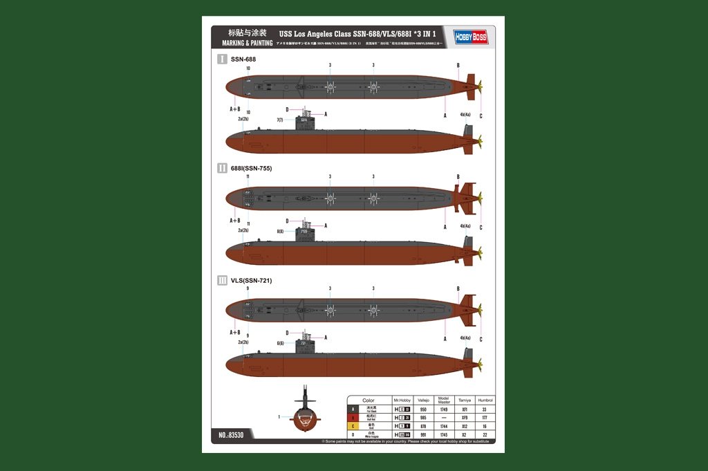 Hobby Boss 83530 USS Los Angeles Class SSN-688/VLS/688I 3 in1 1/350 – zdjęcie 3