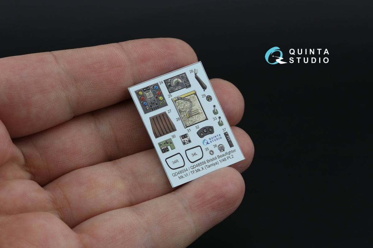 Quinta Studio QD+48554 Bristol Beaufighter Mk.VI 3D-Printed &amp;amp; coloured Interior on decal paper (Tamiya) (with 3D-printed resin parts) 1/48 – zdjęcie 4