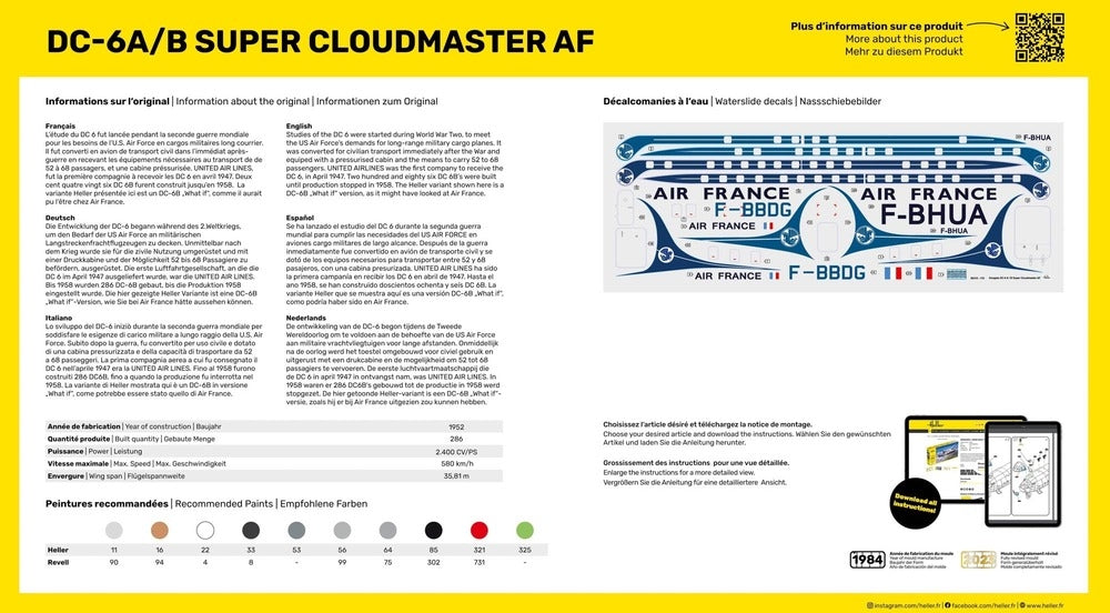 Heller 56315 DC6 Super Cloudmaster Air France - Starter Kit 1/72 – image 5