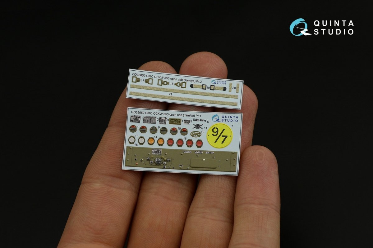 Quinta Studio QD35052 GMC CCKW 353 (open cab) 3D-Printed &amp;amp; coloured Interior on decal paper ( Tamiya ) 1/35 – zdjęcie 10