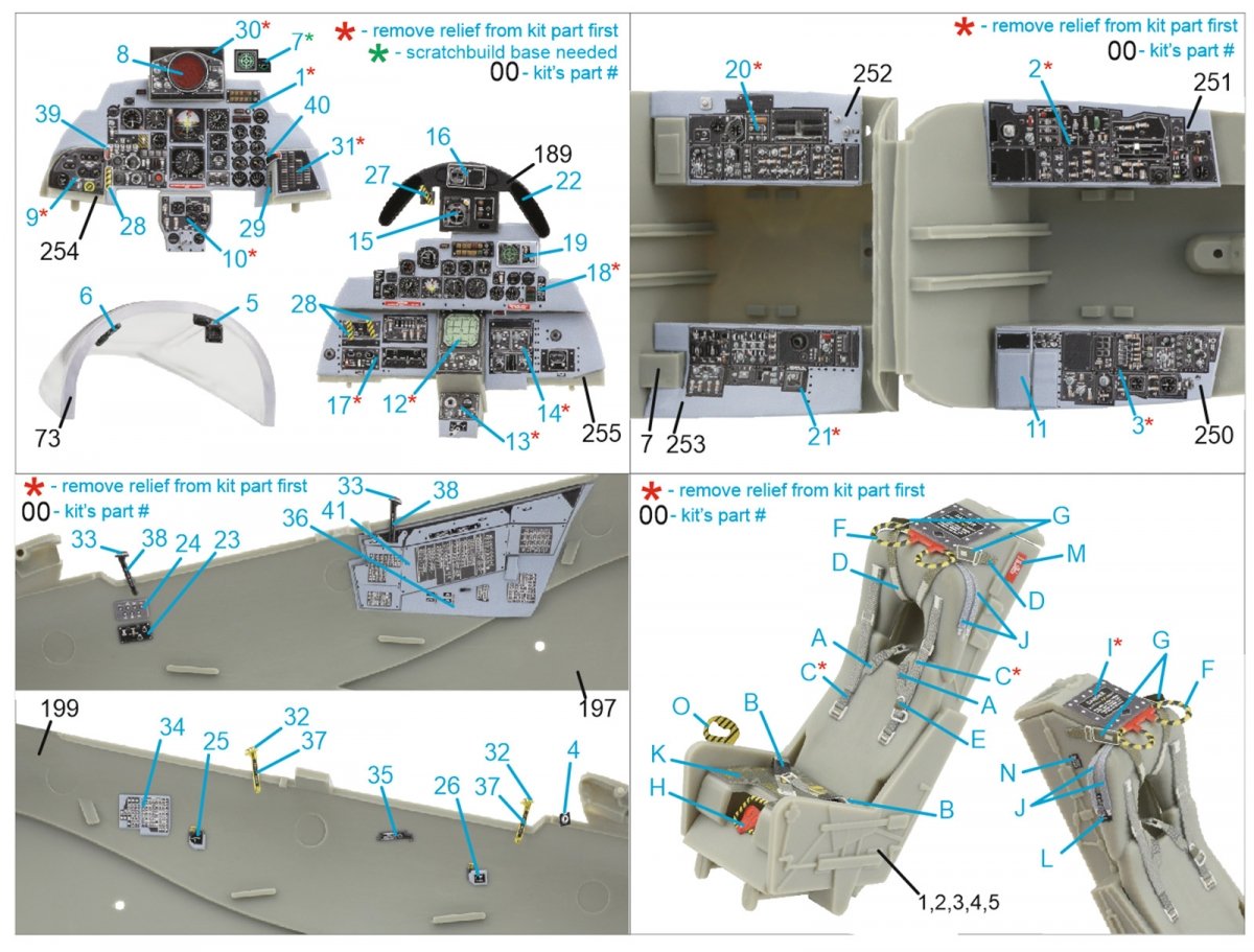 Quinta Studio QD32039 F-4E 3D-Printed &amp;amp; colored Interior on decal paper (Revell) 1/32 – image 13