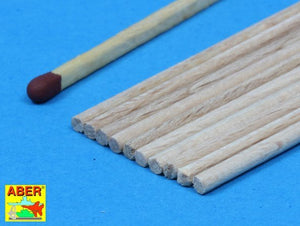 Aber WR2 Wood round rods 2.00 mm length 250 mm x 10 pcs. – image 3