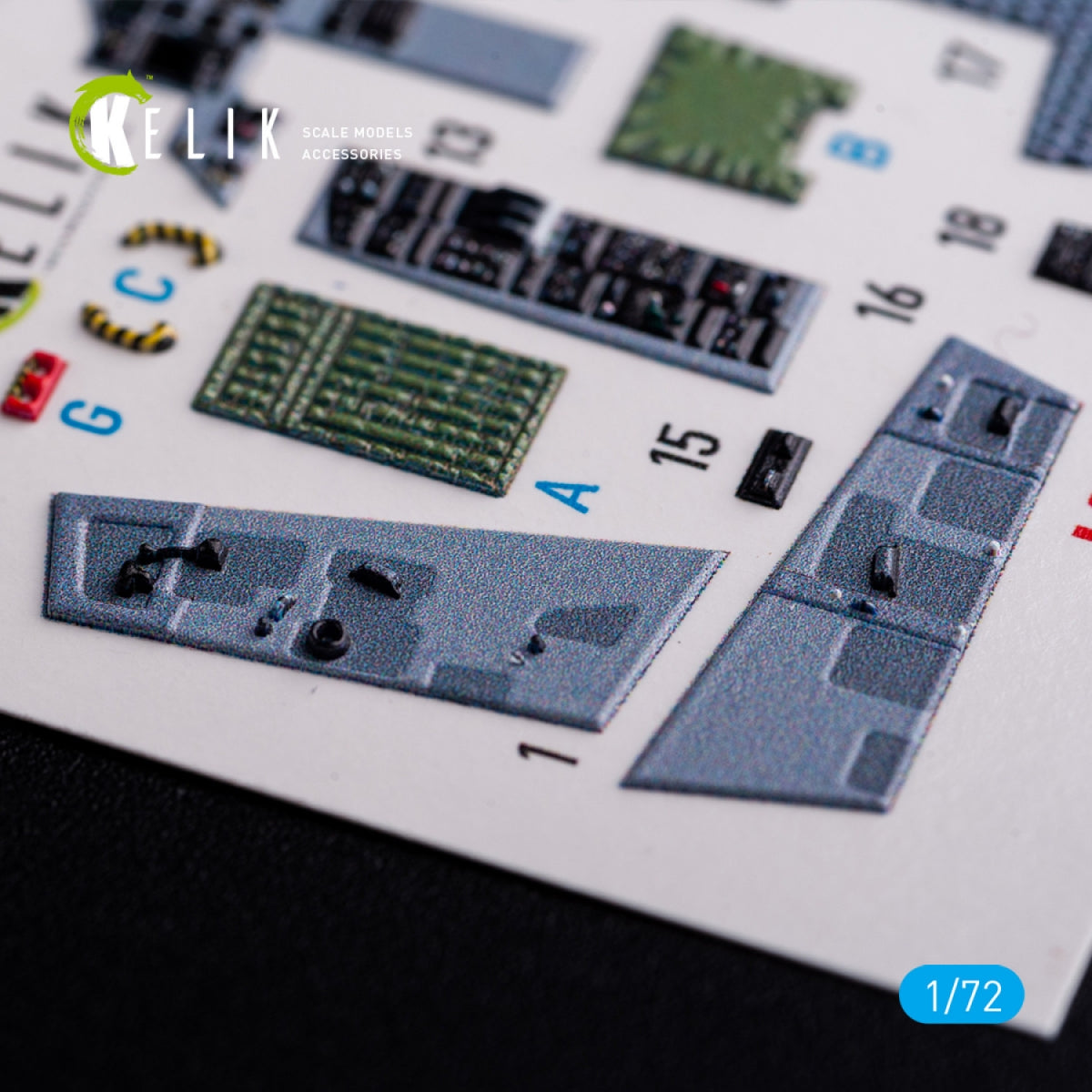 KELIK K72091 F-15C - interior 3D decals for FineMolds kit 1/72 – immagine 6