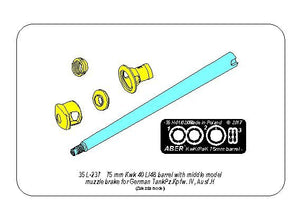 Aber 35L-237 75mm KwK40L/48 barrel with middle model muzzle brake for Germ.Pz.Kpfw.VI, Ausf.H 1/35 – zdjęcie 9
