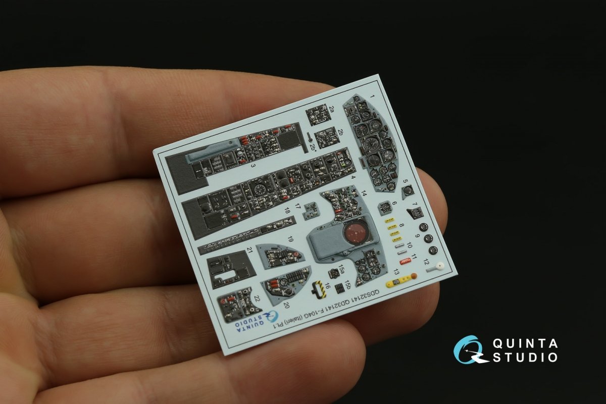 Quinta Studio QD32141 F-104G 3D-Printed &amp;amp; colored Interior on decal paper (Italeri) 1/32 – image 8
