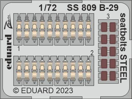 Eduard SS809 B-29 seatbelts steel HOBBY 2000, ACADEMY 1/72