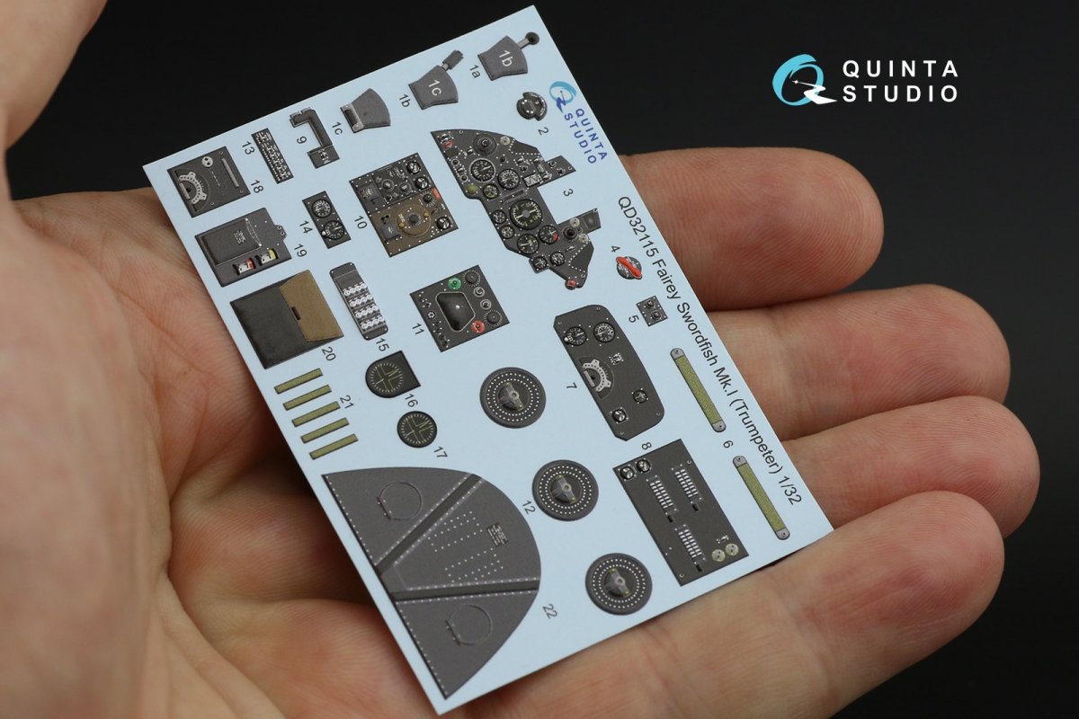 Quinta Studio QD32115 Fairey Swordfish Mk.I 3D-Printed &amp;amp; coloured Interior on decal paper (Trumpeter) 1/32 – zdjęcie 4