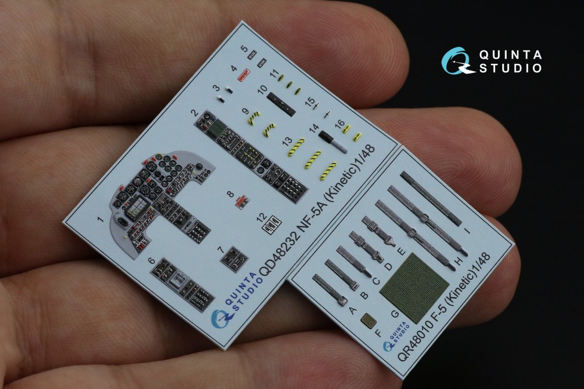 Quinta Studio QD48232 NF-5A 3D-Printed &amp;amp; coloured Interior on decal paper (Kinetic) 1/48 – immagine 9
