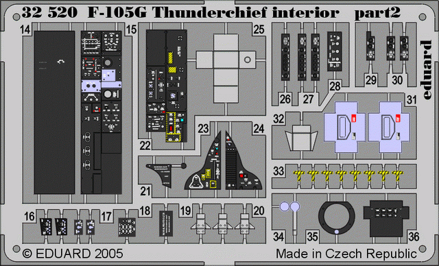 Eduard 32520 F-105G interior 1/32 TRUMPETER – zdjęcie 4