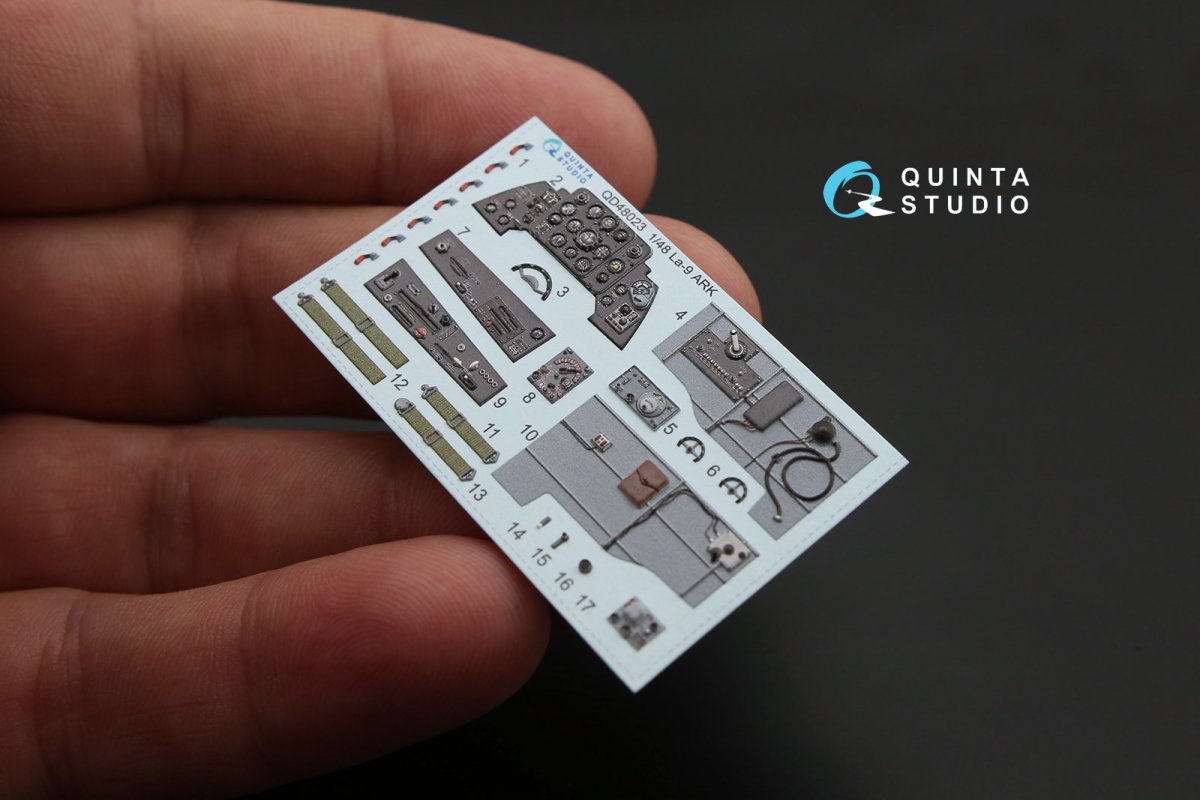 Quinta Studio QD48023 La-9 3D-Printed &amp;amp; coloured Interior on decal paper (for ARK kit) 1/48 – immagine 3