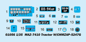 Trumpeter 01056 MAZ-7410 Tractor W/CHMZAP-5247G 1/35 – zdjęcie 3
