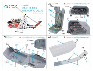 Quinta Studio QD48331 AH-1G 3D-Printed &amp;amp; coloured Interior on decal paper (Special Hobby) 1/48 – immagine 6