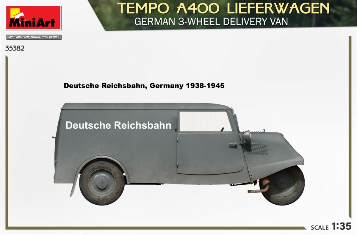 MiniArt 35382 TEMPO A400 LIEFERWAGEN. GERMAN 3-WHEEL DELIVERY VAN 1/35 – image 5
