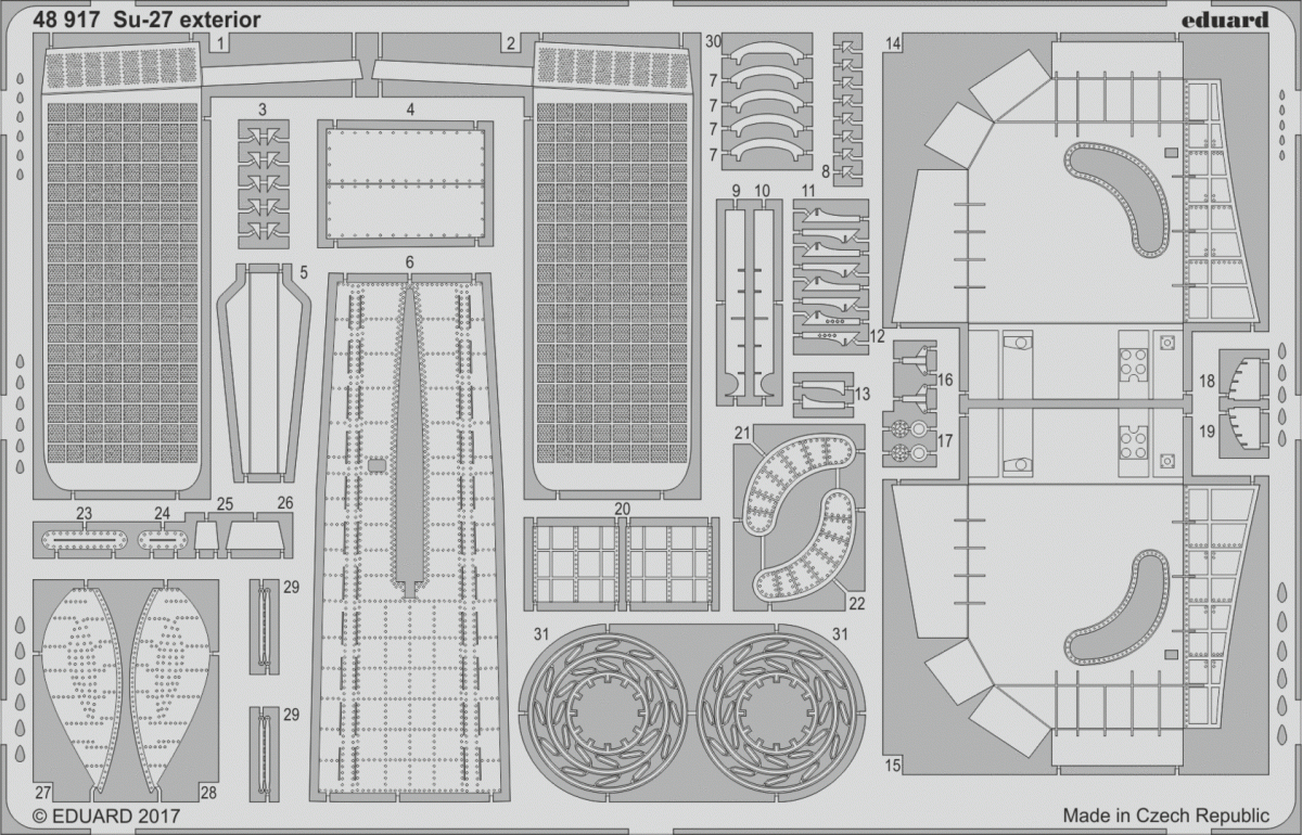 Eduard 48917 Su-27 exterior HOBBY BOSS 1/48