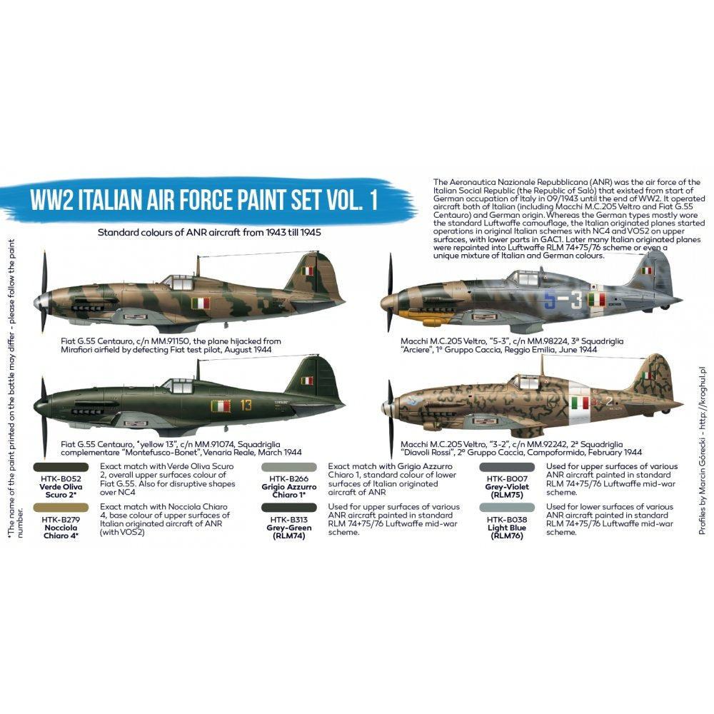 Hataka HTK-BS103 “WW2 Italian Air Force Paint set vol. 1&amp;quot; (6x17ml) – image 3