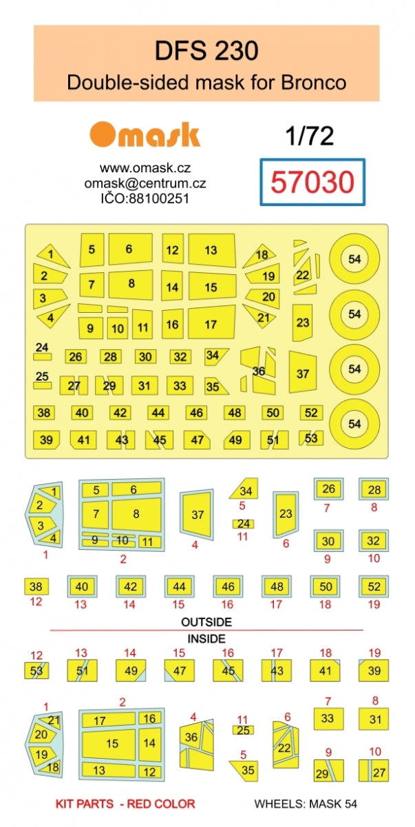 Omask 57030 DFS 230 double-sided mask (for Bronco) 1/72 – zdjęcie 2