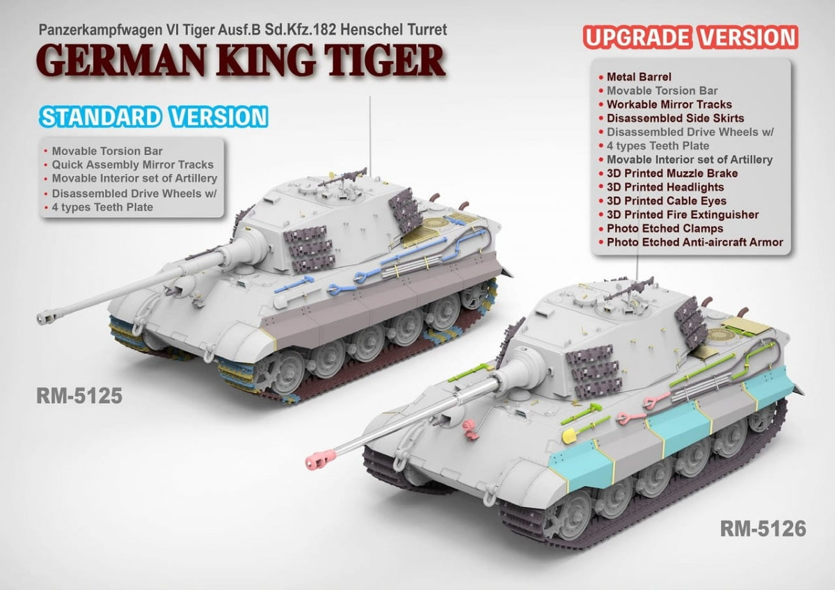 Rye Field Model 5125 German King Tiger Ausf.B Sd.Kfz.182 Henschel Turret 1/35 – image 3