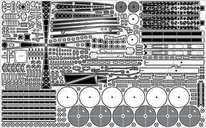 Pontos 37025FB IJN Musashi 1944 Detail up set Advanced Coal Black deck 1/350 – immagine 13