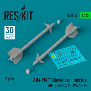 RESKIT RS35-0037 AIM-9M &amp;quot;Sidewinder&amp;quot; missile (2 pcs) (3D Printed) 1/35