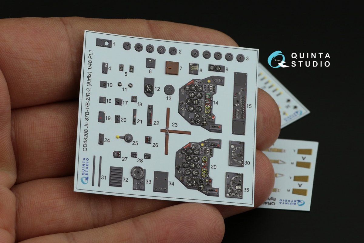Quinta Studio QD48208 Ju 87B-1/B-2/R-2 3D-Printed &amp;amp; coloured Interior on decal paper ( Airfix ) 1/48 – zdjęcie 9