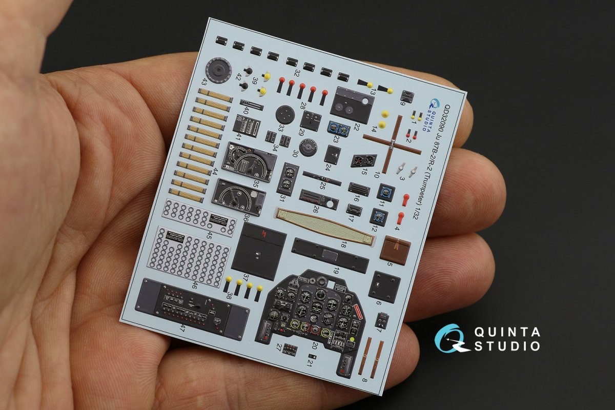 Quinta Studio QD32090 Ju 87B-2/R-2 3D-Printed &amp;amp; colored Interior on decal paper ( Trumpeter ) 1/32 – image 8
