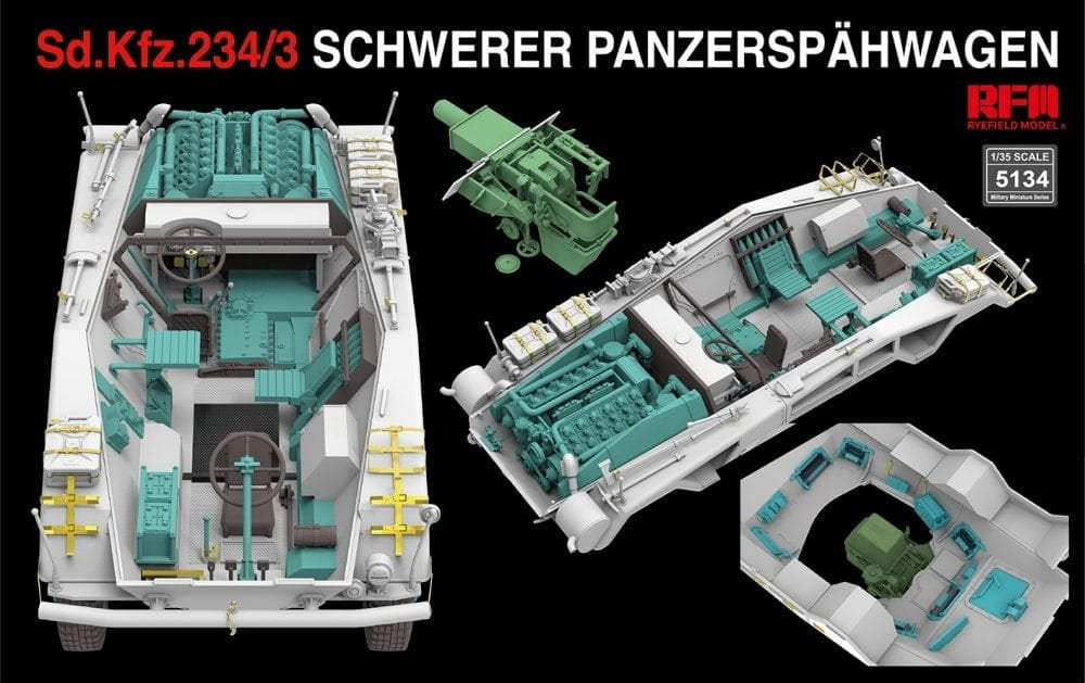 Rye Field Model 5134 Sd.Kfz. 234/3 Schwerer Panzerspahwagen 7.5cm Stummel 1/35 – zdjęcie 4