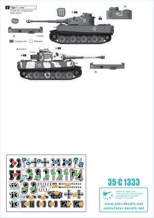 Star Decals 35-C1333 Tiger I. sPzAbt 502 # 1. Initial / Early production Tigers 1942-43. 1/35 – zdjęcie 3