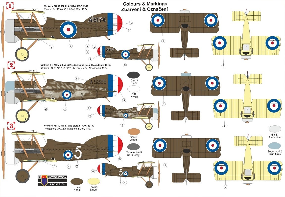 Kovozavody Prostejov KPM0250 Vickers FB-19 Mk.II „Bullet“ RFC“ 1/72 – zdjęcie 2