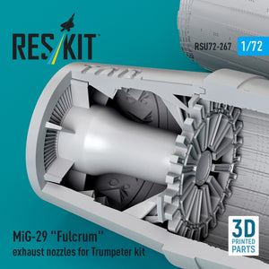 RESKIT RSU72-0267 MiG-29 &amp;quot;Fulcrum&amp;quot; exhaust nozzles for Trumpeter kit (3D Printed) 1/72 – image 3
