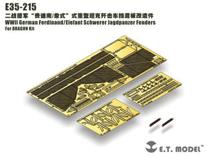 ET Model E35-215 WWII German Ferdinand/Elefant Schwerer Jagdpanzer Fenders (For DRAGON Kit) (1/35)