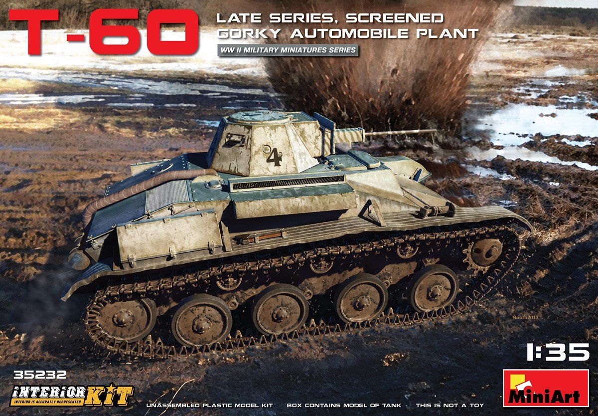 MiniArt 35232 T-60 LATE SERIES, Screened (Gorky Automobile Plant) INTERIOR KIT 1/35