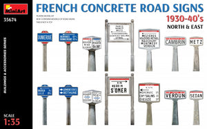 Miniart 35674 French Concrete Road Signs 1930-40’s. North &amp;amp; East 1/35