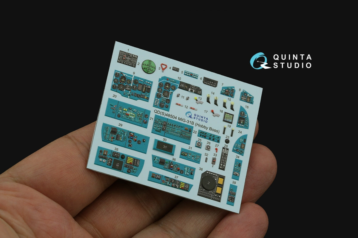 Quinta Studio QDS-48504 MiG-31B 3D-Printed &amp;amp; coloured Interior on decal paper (Hobby Boss) (Small version) 1/48 – zdjęcie 4
