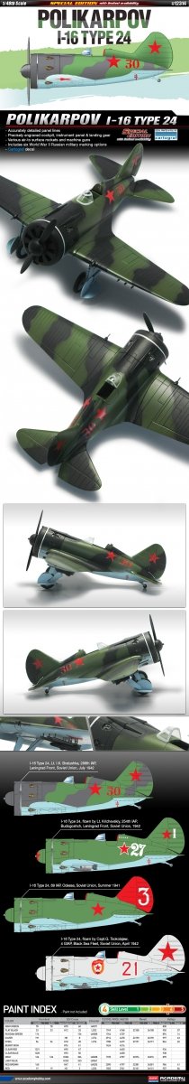 Academy 12314 Polikarpov I-16 type 24 1/48 – zdjęcie 2