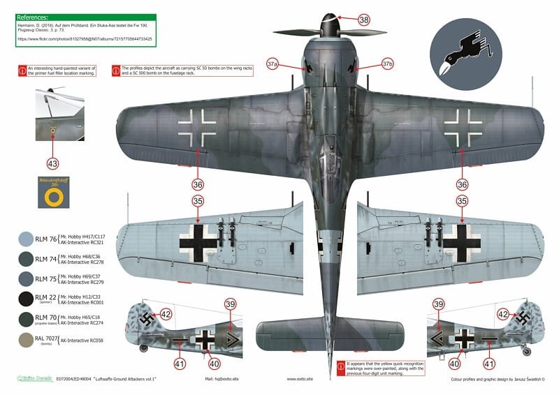 Exito ED72004 DECALS Luftwaffe Ground Attackers vol.1 - Ju 87 D-3, Hs 129, Fw 190F-8 1/72 – image 7