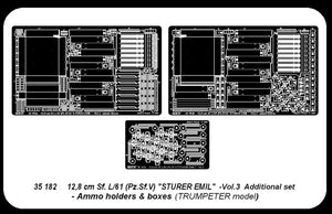 Aber 35182 German tank destroyer 12.8 cm Sf. L/61 (Pz.Sf.V) Sturer Emil- vol. 3 - additional set - ammo holders and boxes (1/35) – image 5