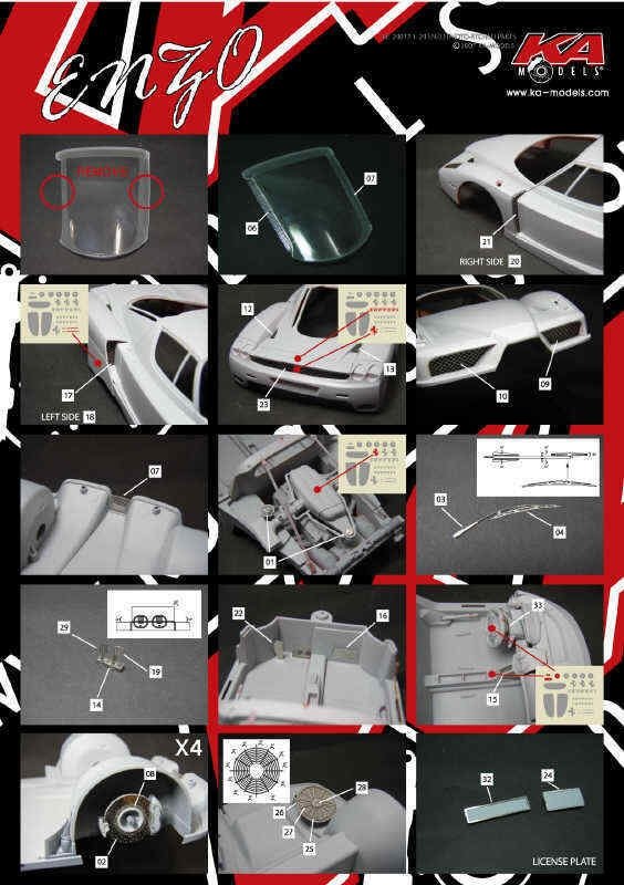 KA Models KE-24017 Ferrari Enzo Photo-Etched Upgrade 1/24 – zdjęcie 2