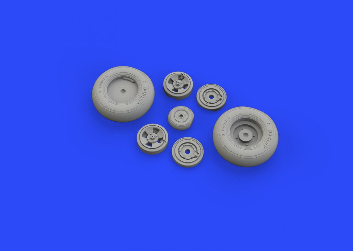 Eduard 632129 Spitfire Mk. IX wheels 4 spoke w/ smooth tire TAMIYA 1/32 – zdjęcie 3