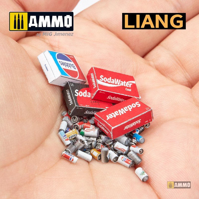 Liang 0412 3D-Print Model Soda Cans + Cardboard Boxes 2000s-2020s 1/35 – zdjęcie 7