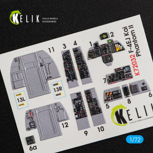KELIK K72032 F-4EJ KAI &amp;quot;PHANTOM II&amp;quot; INTERIOR 3D DECALS FOR HASEGAWA KIT 1/72 – immagine 4