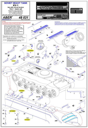 Aber 48031 Czołg KW 1 późny z wąskimi błotnikami Tamiya 1/48 – zdjęcie 3
