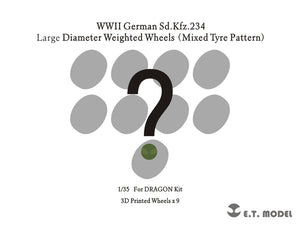 E.T. Model P35-110A WWII German Sd.Kfz.234 Small Diameter Weighted Wheels (Mixed Tyre Pattern) 1/35