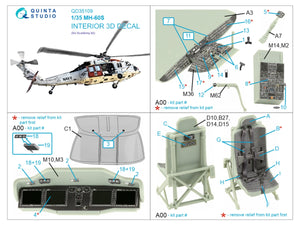 Quinta Studio QD35109 MH-60S 3D-Printed &amp;amp; coloured Interior on decal paper (Academy) 1/35 – zdjęcie 2