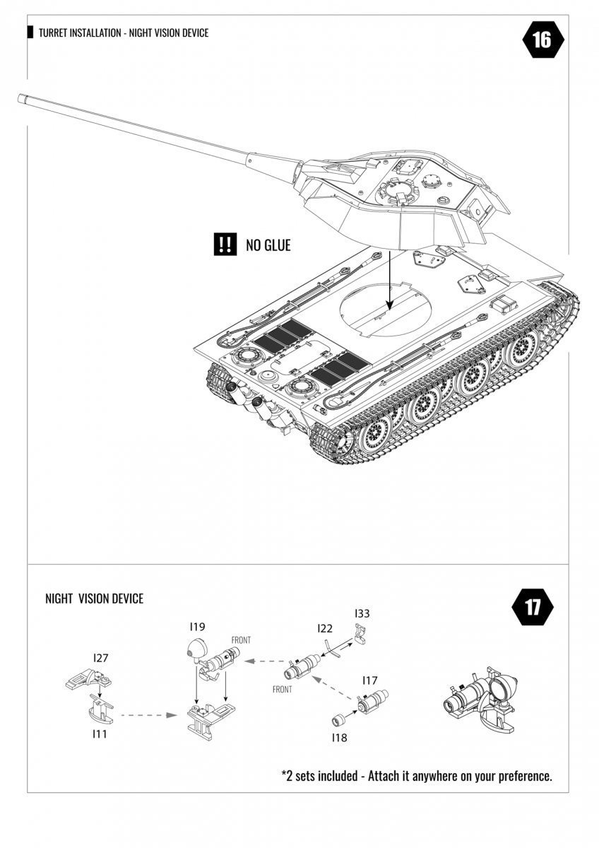 Modelcollect UA35010 WWII German E60 ausf.D 12.8cm tank with side armor late type 1/35 – zdjęcie 10