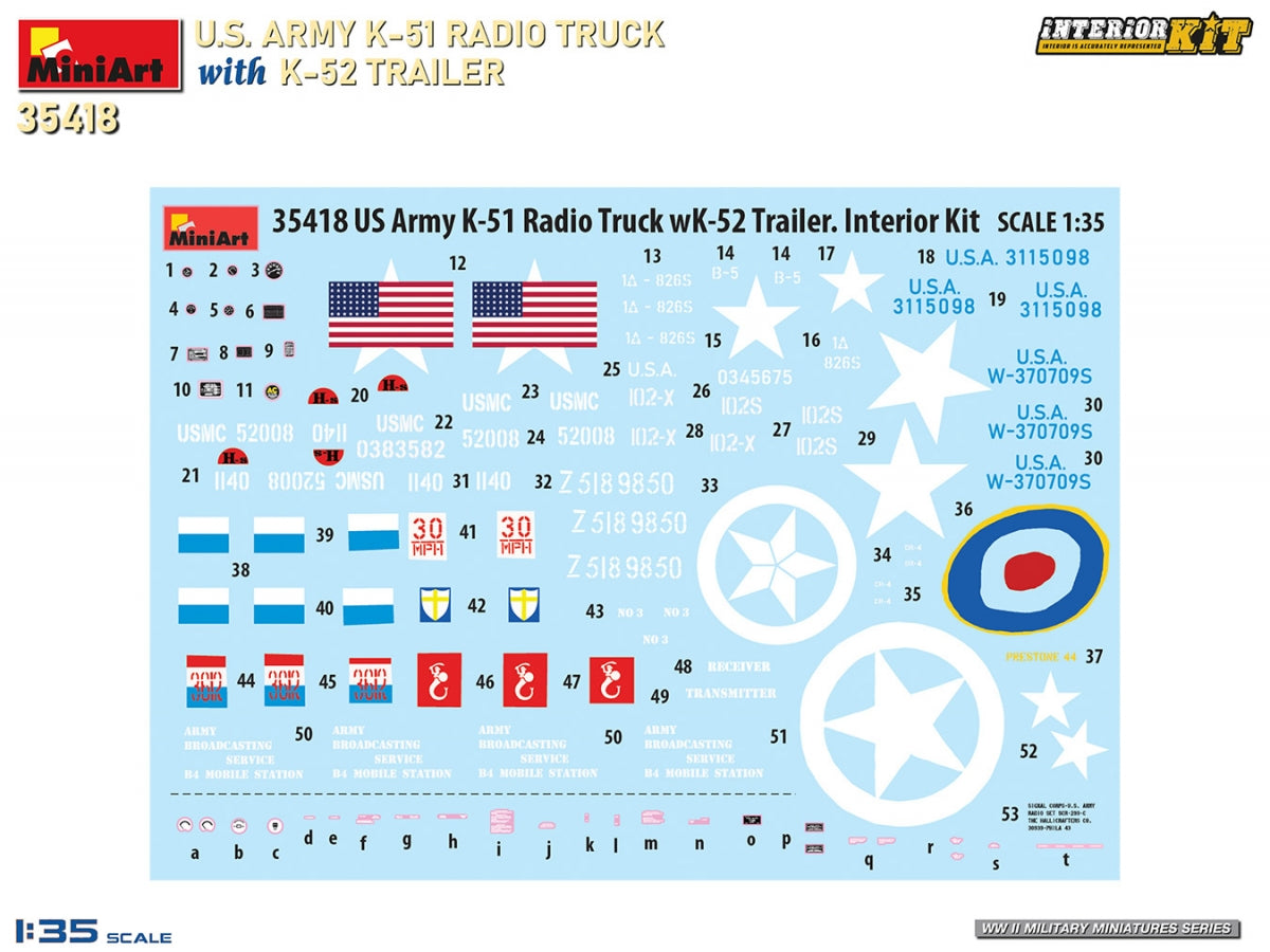 MiniArt 35418 US ARMY K-51 RADIO TRUCK WITH K-52 TRAILER. INTERIOR KIT 1/35 – zdjęcie 2